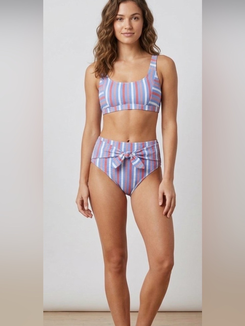 NWT Jessica Simpson Striped Two Piece swimsuit size Medium